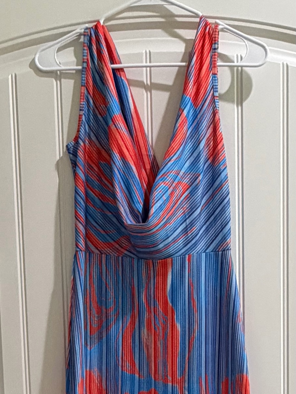 Commense Blue and Red Maxi Dress